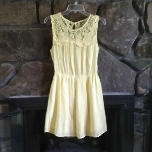 Mine yellow & lace gauze mini dress Large